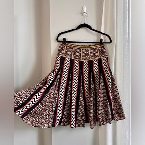 Women's Anthropologie Rana Gill Godet Pleat Tribal Skirt, size 8 NWOT